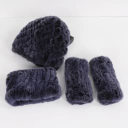 Hot Sale Women Winter Knitted Real Rex Rabbit Fur Hat Scarf Gloves Sets Natural Warm Rex Rabbit Fur Cap Scarves Mittens 3 Pieces