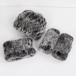 Hot Sale Women Winter Knitted Real Rex Rabbit Fur Hat Scarf Gloves Sets Natural Warm Rex Rabbit Fur Cap Scarves Mittens 3 Pieces