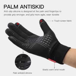 Non-slip Motorcycle Gloves for Men, Touch Screen, Black, Outdoor Cycling, Gym, Fitness, Sports, Running, Warm, Autumn, Winter