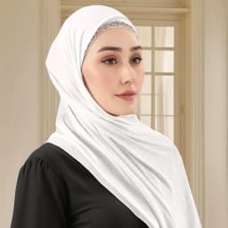 2pcs Muslim Modal Jersey Scarf Hijab With Diamond Adjustable Inner Caps Soft Woman Muslim Hijabs Women Fashion Accessories Set