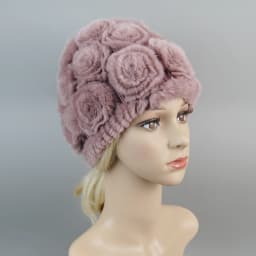 Women Knit Real Rex Rabbit Fur Hat Scarf Sets Natural Warm Rex Rabbit Fur Scarves Hat Winter Lady Real Rex Rabbit Fur Hat Scarf