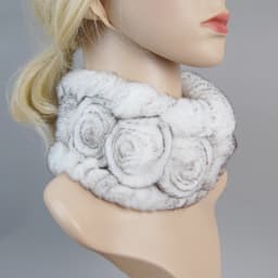 Women Knit Real Rex Rabbit Fur Hat Scarf Sets Natural Warm Rex Rabbit Fur Scarves Hat Winter Lady Real Rex Rabbit Fur Hat Scarf
