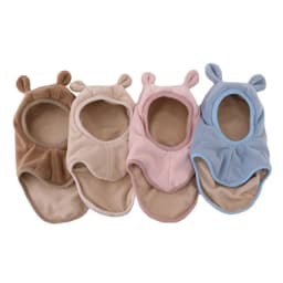 New Winter Warm Bear Ear Children Scarf Hat Boys Girls One-Piece Hat Outdoor Windproof Hood Beanies Cap Plush Balaclava Hat