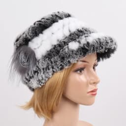 New Women Winter Knit Real Rex Rabbit Fur Hat Scarf Sets Natural Warm Fur Cap Scarves 2 Pieces Girl Quality Real Fur Hat Muffler