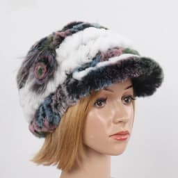 New Women Winter Knit Real Rex Rabbit Fur Hat Scarf Sets Natural Warm Fur Cap Scarves 2 Pieces Girl Quality Real Fur Hat Muffler