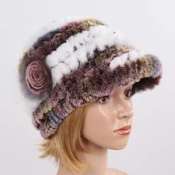 New Women Winter Knit Real Rex Rabbit Fur Hat Scarf Sets Natural Warm Fur Cap Scarves 2 Pieces Girl Quality Real Fur Hat Muffler