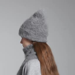 Fluffy Alpaca Wool Beanies Scarf Set Women Warm Knitted Hat Two Piece Winter