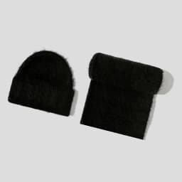 Fluffy Alpaca Wool Beanies Scarf Set Women Warm Knitted Hat Two Piece Winter
