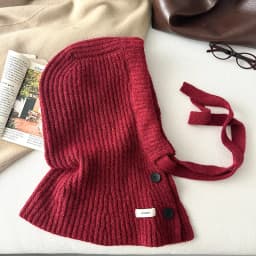 Woolen Yarn Balaclava For Women Winter Warm Earmuffs Hat Scarf