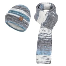 Winter Women GradientColor Knitted Hat Scarf Gloves Set Thickened Fleece Lining Skullcap Outdoor Cycling Wind Protection Beanies