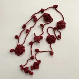 Handwoven Black Rose Flower Scarf Narrow Long Silk Scarf Neck Warmer Y2K Trendy Accessory Necklace Decoration for Youth And A...