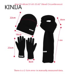3pcs Winter Knitted Hat for Women Scarf Gloves Set Burgundy Comfortable Soft Casual Warm Hat Set Outdoor Windproof Riding Set