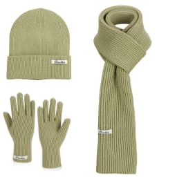 3pcs Winter Knitted Hat for Women Scarf Gloves Set Burgundy Comfortable Soft Casual Warm Hat Set Outdoor Windproof Riding Set