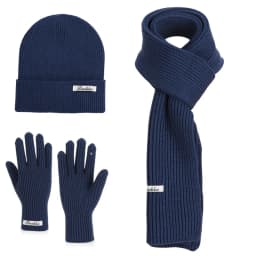 3pcs Winter Knitted Hat for Women Scarf Gloves Set Burgundy Comfortable Soft Casual Warm Hat Set Outdoor Windproof Riding Set