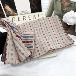 Retro Japanese Style Cotton Scarf Floral Embroidery Narrow Version Warm Neck Protection for Men And Women Autumn Winter