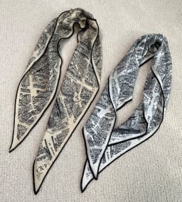 Paris Map Diamond Silk Wool Scarf Versatile Chic Women's Silk Scarf Romantic Geometric Pattern Velvet Fabric Multi-Functional