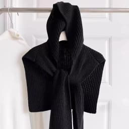 Women's Knitted Hat Scarf Shawl One-Piece Winter Warm Neck Protection Scarf Trendy Striped Design Autumn Winter New Style