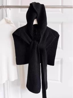 Women's Knitted Hat Scarf Shawl One-Piece Winter Warm Neck Protection Scarf Trendy Striped Design Autumn Winter New Style