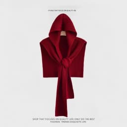 Women's Knitted Hat Scarf Shawl One-Piece Winter Warm Neck Protection Scarf Trendy Striped Design Autumn Winter New Style