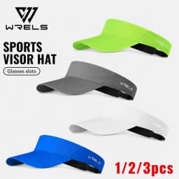 WRELS 1/2/3pcs Summer Sun Protection Empty Top Hat Breathable Sweat Absorbing Sun Visor Caps Outdoor Sport Running Tennis Caps