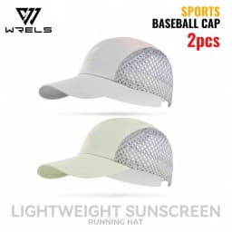 WRELS 1/2/3pcs Summer Sports Running Cap Men Women Lightweight Packable Cap Adjustable Baseball Tennis Golf Outdoor Visor Cap