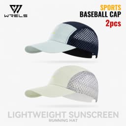 WRELS 1/2/3pcs Summer Sports Running Cap Men Women Lightweight Packable Cap Adjustable Baseball Tennis Golf Outdoor Visor Cap