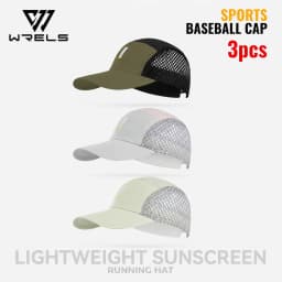 WRELS 1/2/3pcs Summer Sports Running Cap Men Women Lightweight Packable Cap Adjustable Baseball Tennis Golf Outdoor Visor Cap