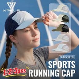 WRELS 1/2/3pcs Summer Sports Running Cap Men Women Lightweight Packable Cap Adjustable Baseball Tennis Golf Outdoor Visor Cap