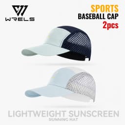 WRELS 1/2/3pcs Summer Sports Running Cap Men Women Lightweight Packable Cap Adjustable Baseball Tennis Golf Outdoor Visor Cap