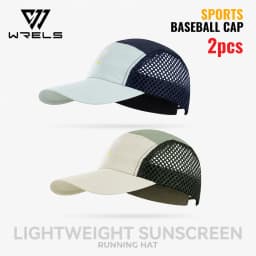 WRELS 1/2/3pcs Summer Sports Running Cap Men Women Lightweight Packable Cap Adjustable Baseball Tennis Golf Outdoor Visor Cap