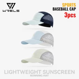 WRELS 1/2/3pcs Summer Sports Running Cap Men Women Lightweight Packable Cap Adjustable Baseball Tennis Golf Outdoor Visor Cap
