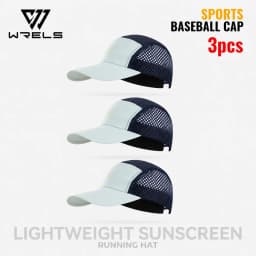 WRELS 1/2/3pcs Summer Sports Running Cap Men Women Lightweight Packable Cap Adjustable Baseball Tennis Golf Outdoor Visor Cap