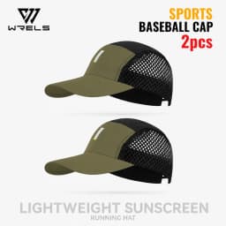 WRELS 1/2/3pcs Summer Sports Running Cap Men Women Lightweight Packable Cap Adjustable Baseball Tennis Golf Outdoor Visor Cap