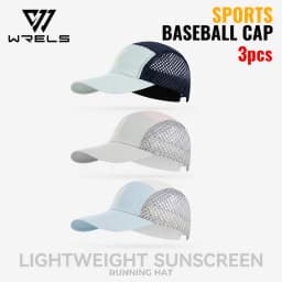 WRELS 1/2/3pcs Summer Sports Running Cap Men Women Lightweight Packable Cap Adjustable Baseball Tennis Golf Outdoor Visor Cap