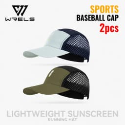 WRELS 1/2/3pcs Summer Sports Running Cap Men Women Lightweight Packable Cap Adjustable Baseball Tennis Golf Outdoor Visor Cap