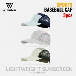 WRELS 1/2/3pcs Summer Sports Running Cap Men Women Lightweight Packable Cap Adjustable Baseball Tennis Golf Outdoor Visor Cap