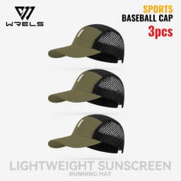 WRELS 1/2/3pcs Summer Sports Running Cap Men Women Lightweight Packable Cap Adjustable Baseball Tennis Golf Outdoor Visor Cap