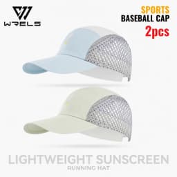 WRELS 1/2/3pcs Summer Sports Running Cap Men Women Lightweight Packable Cap Adjustable Baseball Tennis Golf Outdoor Visor Cap
