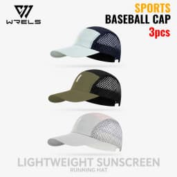 WRELS 1/2/3pcs Summer Sports Running Cap Men Women Lightweight Packable Cap Adjustable Baseball Tennis Golf Outdoor Visor Cap