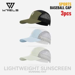 WRELS 1/2/3pcs Summer Sports Running Cap Men Women Lightweight Packable Cap Adjustable Baseball Tennis Golf Outdoor Visor Cap