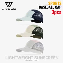 WRELS 1/2/3pcs Summer Sports Running Cap Men Women Lightweight Packable Cap Adjustable Baseball Tennis Golf Outdoor Visor Cap