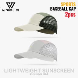 WRELS 1/2/3pcs Summer Sports Running Cap Men Women Lightweight Packable Cap Adjustable Baseball Tennis Golf Outdoor Visor Cap