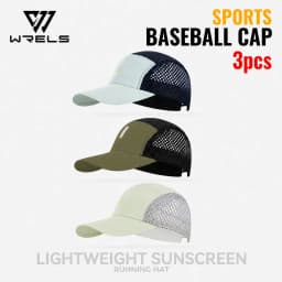WRELS 1/2/3pcs Summer Sports Running Cap Men Women Lightweight Packable Cap Adjustable Baseball Tennis Golf Outdoor Visor Cap