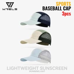 WRELS 1/2/3pcs Summer Sports Running Cap Men Women Lightweight Packable Cap Adjustable Baseball Tennis Golf Outdoor Visor Cap