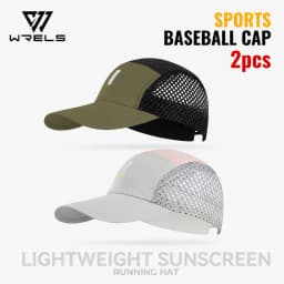 WRELS 1/2/3pcs Summer Sports Running Cap Men Women Lightweight Packable Cap Adjustable Baseball Tennis Golf Outdoor Visor Cap