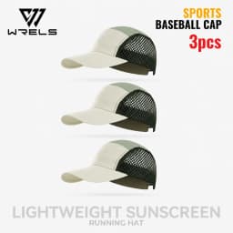 WRELS 1/2/3pcs Summer Sports Running Cap Men Women Lightweight Packable Cap Adjustable Baseball Tennis Golf Outdoor Visor Cap