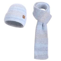 Winter Cap Gloves Scarf Set Women GradientColor Knitted Hat Thickened Fleece Lining Skullcap Outdoor Cycling Windproof Beanies