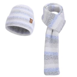 Winter Cap Gloves Scarf Set Women GradientColor Knitted Hat Thickened Fleece Lining Skullcap Outdoor Cycling Windproof Beanies