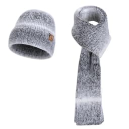 Winter Cap Gloves Scarf Set Women GradientColor Knitted Hat Thickened Fleece Lining Skullcap Outdoor Cycling Windproof Beanies