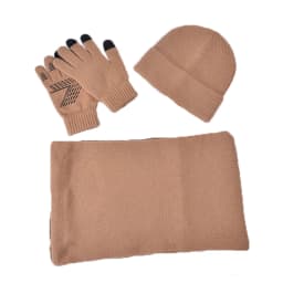 Xinbaoguan 100% Acrylic 8396 Winter Hat, Gloves, Scarf, Warm Set, Men's and Women's Outdoor Ear Protection, Knitted Wool Hat